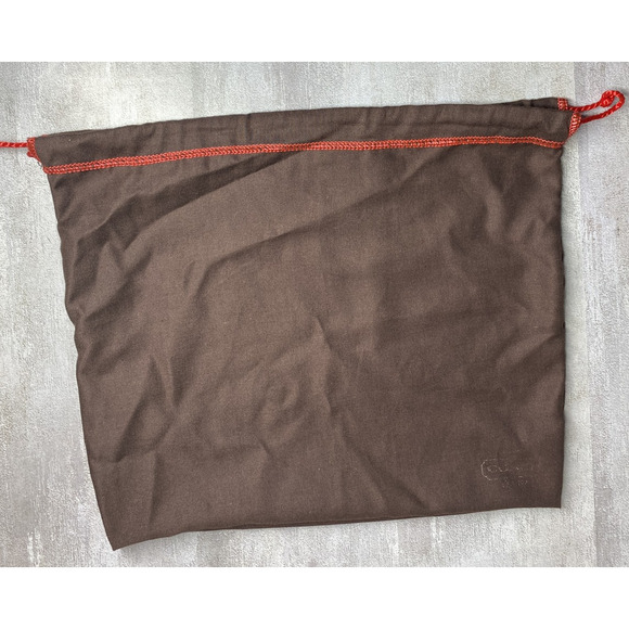 Coach Dust Bag Brown Red Drawstring Cloth Storage Pouch Purse Handbag Logo - Picture 4 of 5